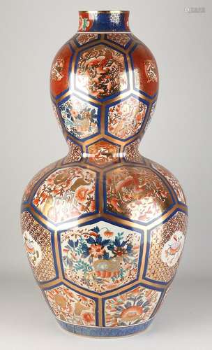 Large Japanese Imari knob vase, H 80 cm.