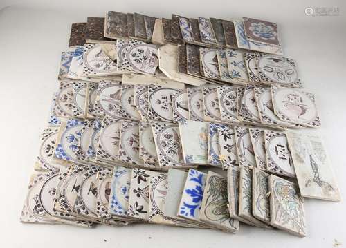 Lot of antique tiles