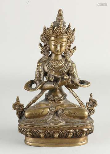 Bronze Buddha, H 21 cm.