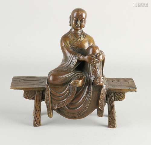 Bronze statue, Monk on bench