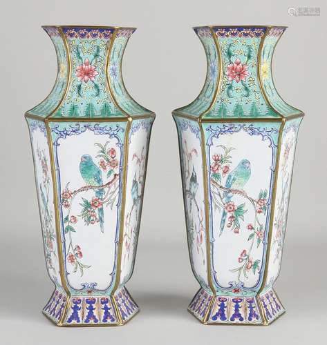 Two cloisonné vases