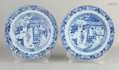 Two 18th century Chinese plates, Ø 23.2 cm.