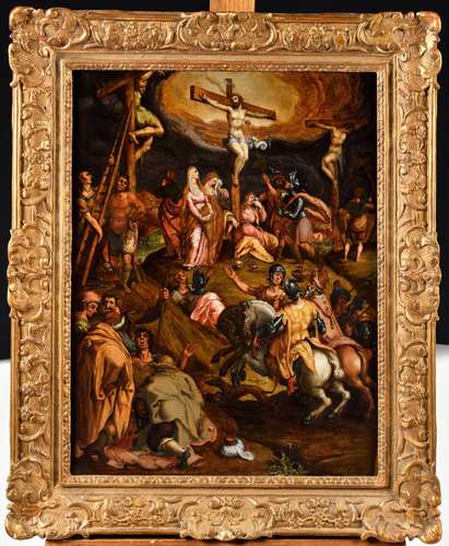 ÉCOLE HOLLANDAISE VERS 1600 SUIVEUR DE GOLTZIUS Golgotha Pan...