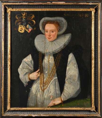 ECOLE HOLLANDAISE VERS 1620 Portrait de dame à la colerette ...