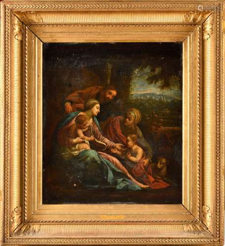 SIMON VOUET (1590-1649) D’APRES La Sainte Famille avec saint...