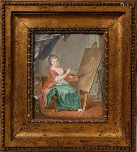 ATTRIBUE A JAN ANTON DE PETERS (1725 - 1795) Autoportrait d’...