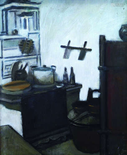 费正（b.1938） 江南农家的灶台 镜心（片） 布面油画