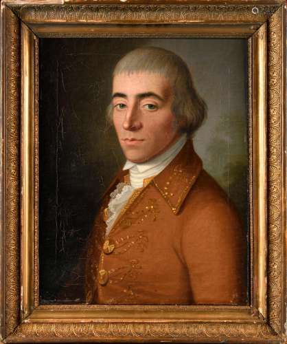 ECOLE ITALIENNE VERS 1790 Portrait d’homme en buste Toile d’...