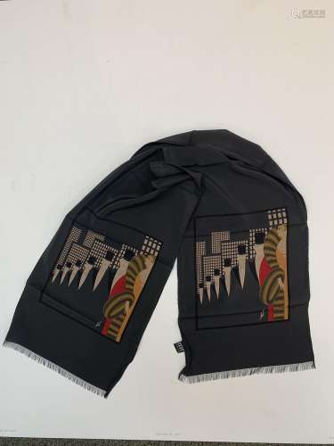 Erte silk scarf "Top Hats" - AS IS