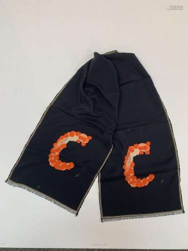Erte silk scarf, Letter "C" - AS IS