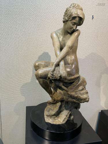 Tuan Nguyen limited edition bronze sculpture, "Reflecti...