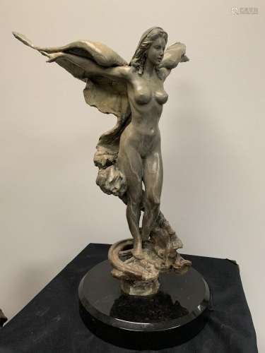 Tuan Nguyen limited edition bronze sculpture, "Golden W...