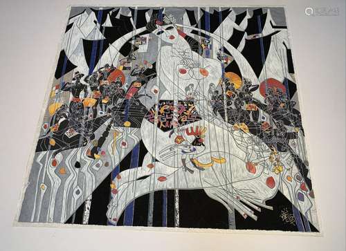 Jiang Tiefeng signed limited edition deluxe serigraph print,...