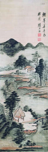 张问陶（1764～1814） 拟董其昌笔意 立轴 设色绢本