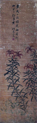 张赐宁（1743～1818） 花卉 立轴 设色绢本