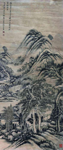 张宗苍（1686～1756） 拟吴镇山笔意 立轴 水墨纸本