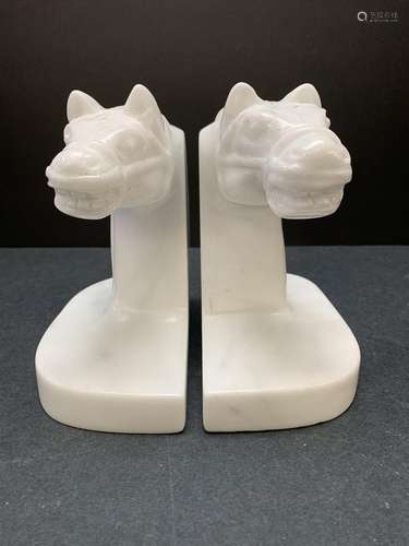 Marble Book ends of a horse - AS IS