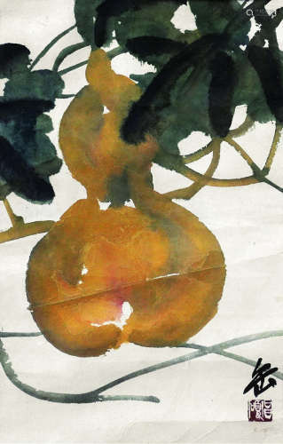 吴昌硕（1844～1927） 福禄 镜心（片） 设色纸本