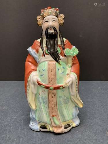 Chinese porcelain statue of a man - AS IS