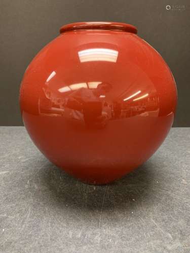 Japanese red porcelain vase - AS IS