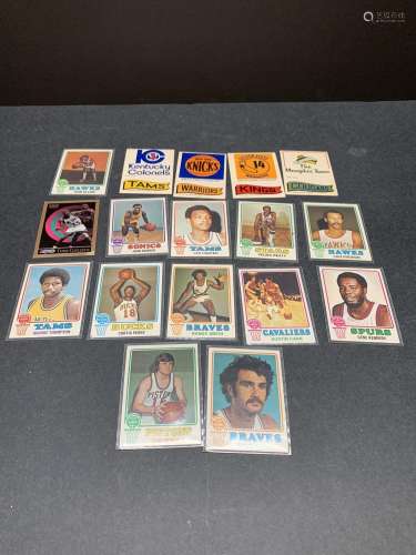 Lot of 17 Basketball stickers and cards - AS IS