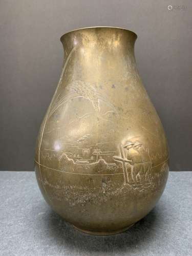 Japanese bronze vase - AS IS