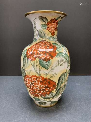 Chinese porcelain vase-flowers - AS IS