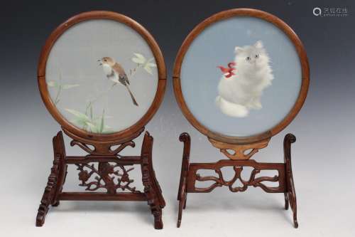 Two Chinese Framed Needle works