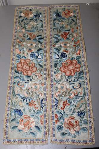 Pair of Chinese Embroidery Pieces