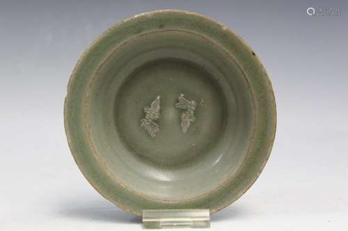 Chinese Longquan Celadon Double-fish Porcelain Dish