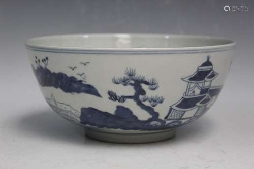 Chinese Blue and White Porcelain Bowl