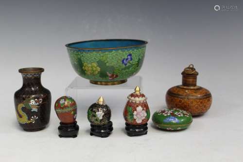 Group of Miniature Chinese Cloisonne Items
