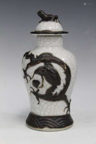 Chinese Crackle Glaze Porcelain Vase