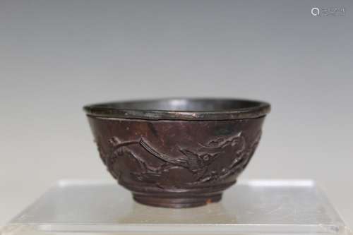 Chinese Carved Coconut Cup
