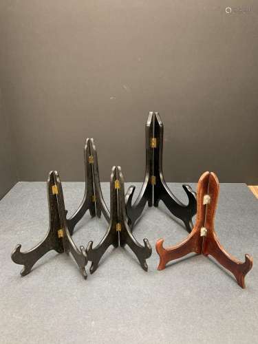 Lot of five plate stands- AS IS