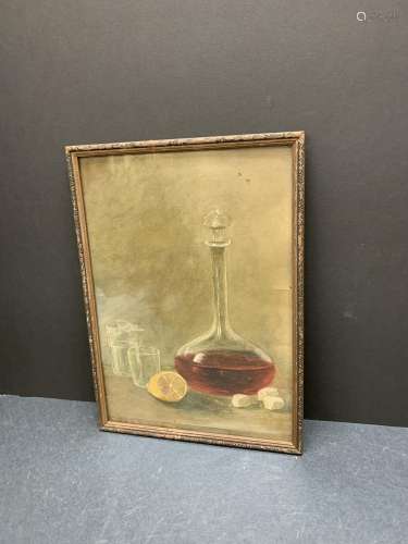 Framed watercolor of still life - AS IS