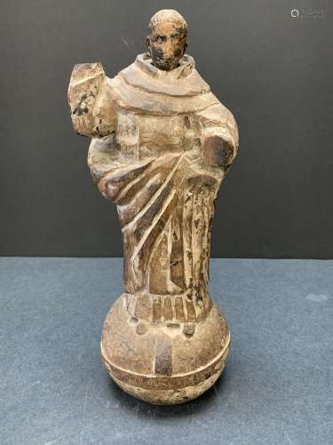 Wood carved statue of a figurine - AS IS