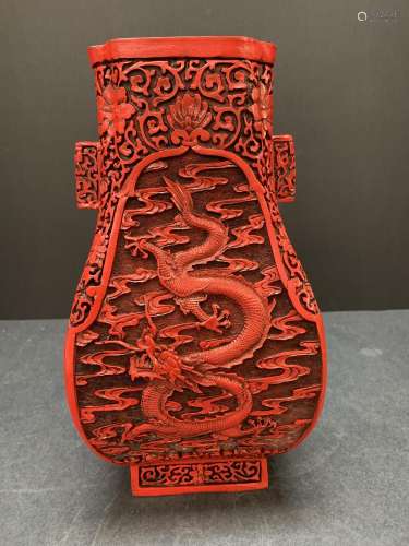 Chinese red vase - AS IS