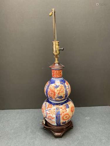 Japanese Imari Porcelain Vase Lamp - AS IS