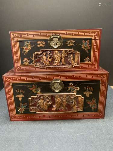 Lot of two Asian chests - AS IS