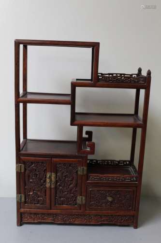 Chinese Rosewood Display Small Cabinet