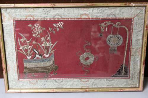 Framed Chinese Embroidery Piece