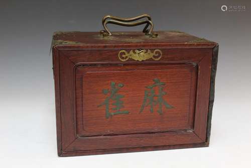 Chinese Mahjong set in rose wood box.