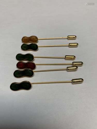 Lot of six peanut pins - AS IS