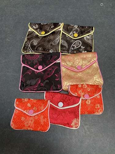 Chinese silk miniature jewelry purses - AS IS