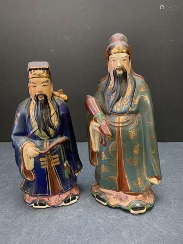 Chinese porcelain statues of wise men - AS IS