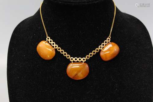 Amber pendants necklace.