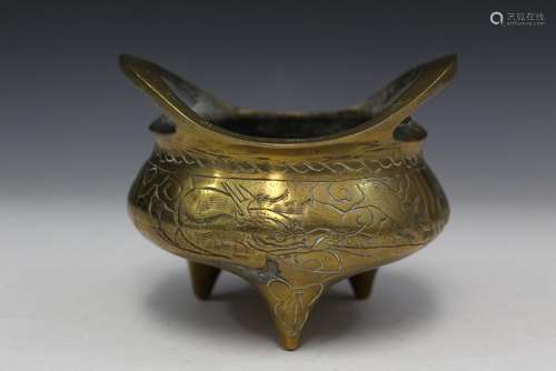 Chinese bronze incense burner, Xuande mark.