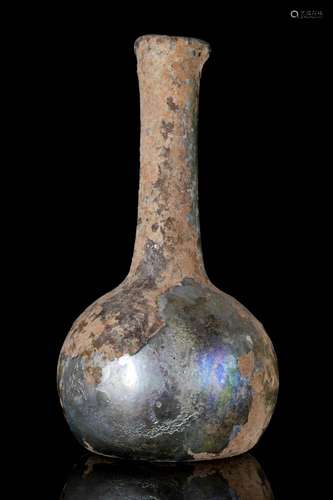 A ROMAN IRIDESCENT GLASS BOTTLE