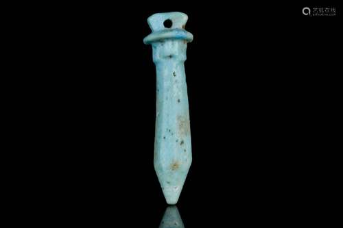 AN EGYPTIAN FAIENCE PAPYRUS SCEPTRE OR WADJ SCEPTRE AMULET